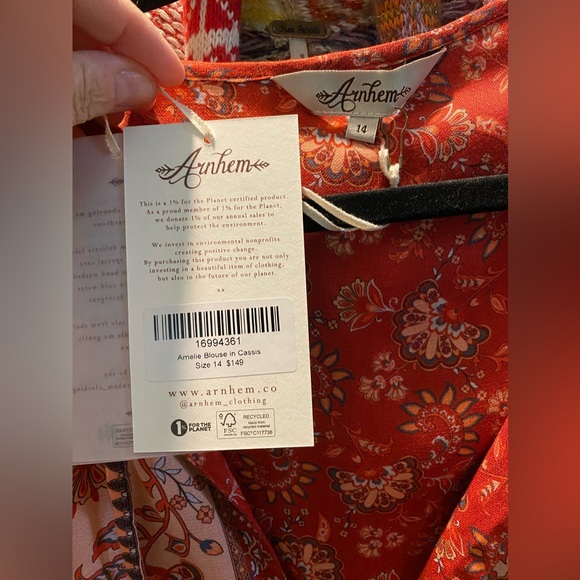 SOLD - Arnhem Amelie Cassis blouse and matching bells 14/12 AU - Picture 5 of 6